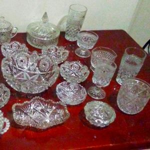 Antique crystal ware/small to medium size. Bubble candy bowl not included